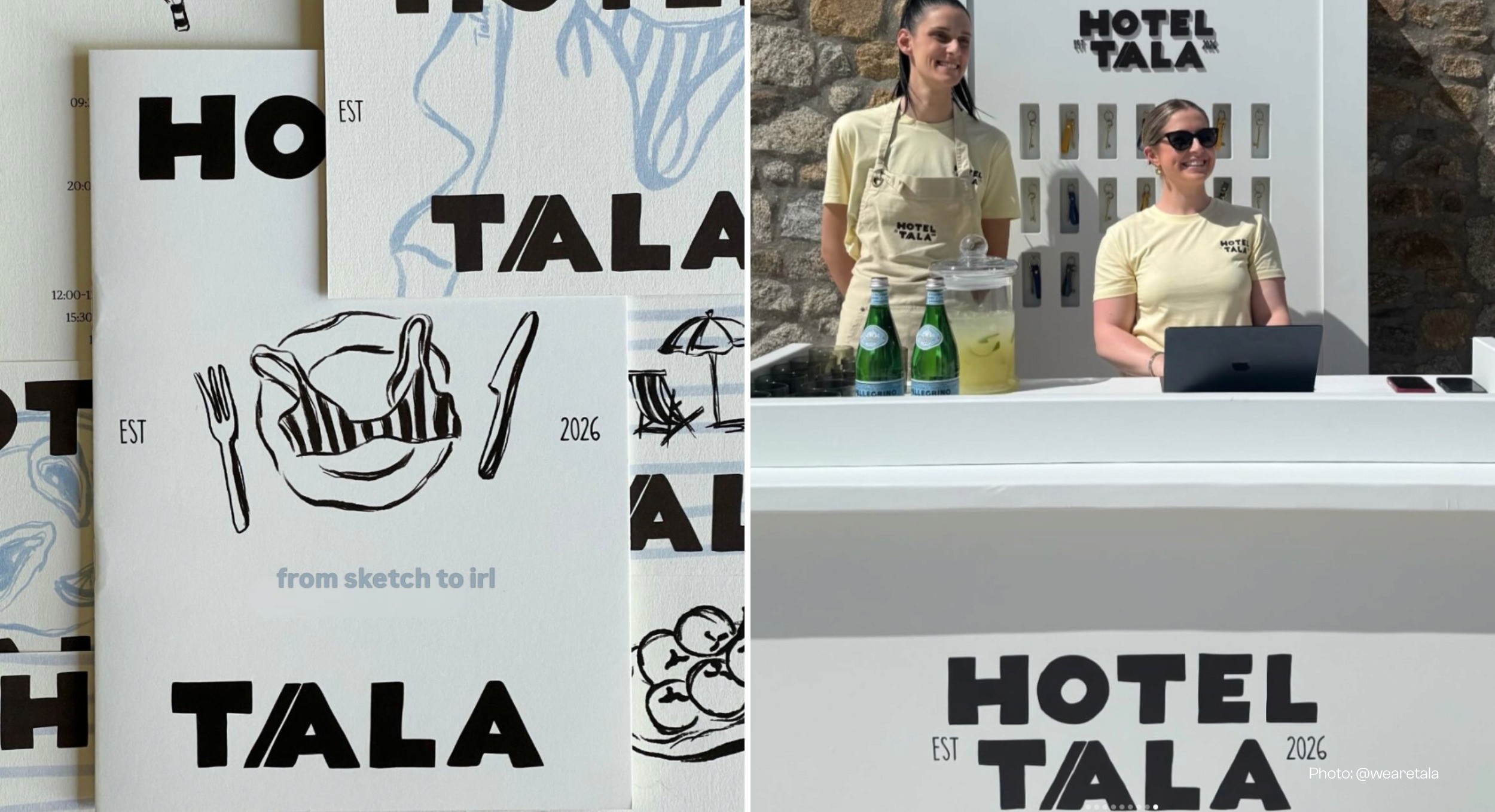 branded menu and hotel entrance