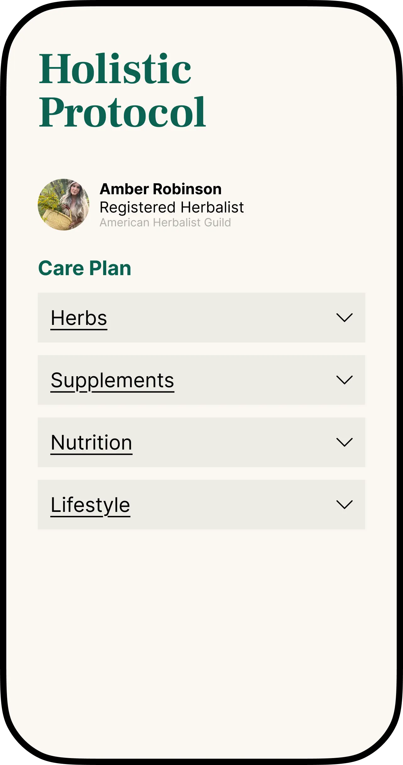 step 3 screenshot of holistic protocol received from amber