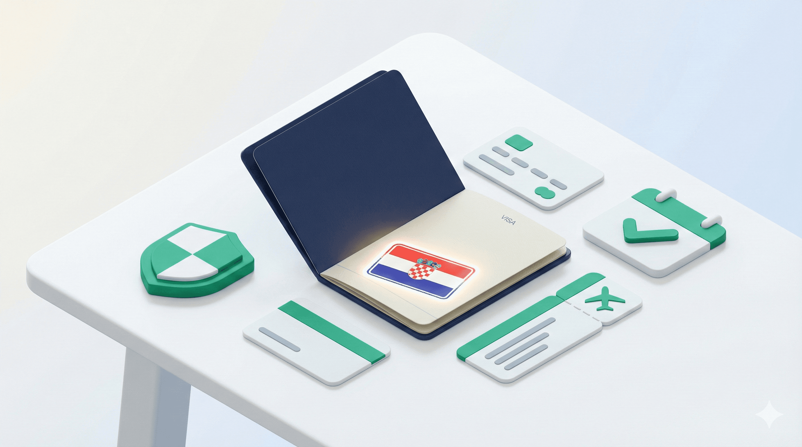 roatia Schengen visa application documents including UK residence permit, passport, travel insurance, and bank statements for VFS Global appointment