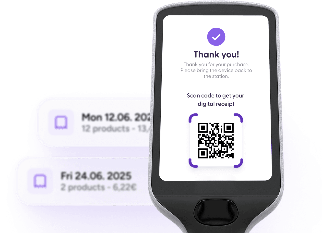 shopreme handheld scanner - digital receipt