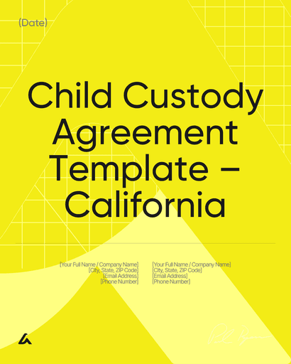 Child Custody Agreement Template – California