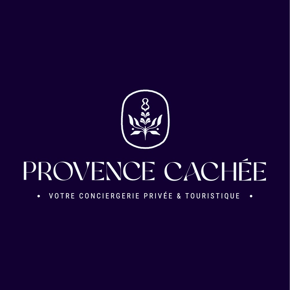 Logo secondaire de provence cachée avec icone, nom et base line.