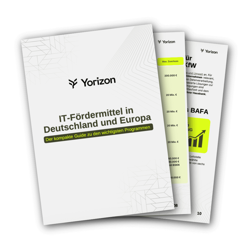 Coverpage des Yorizon Leitfadens für IT-Fördermittel