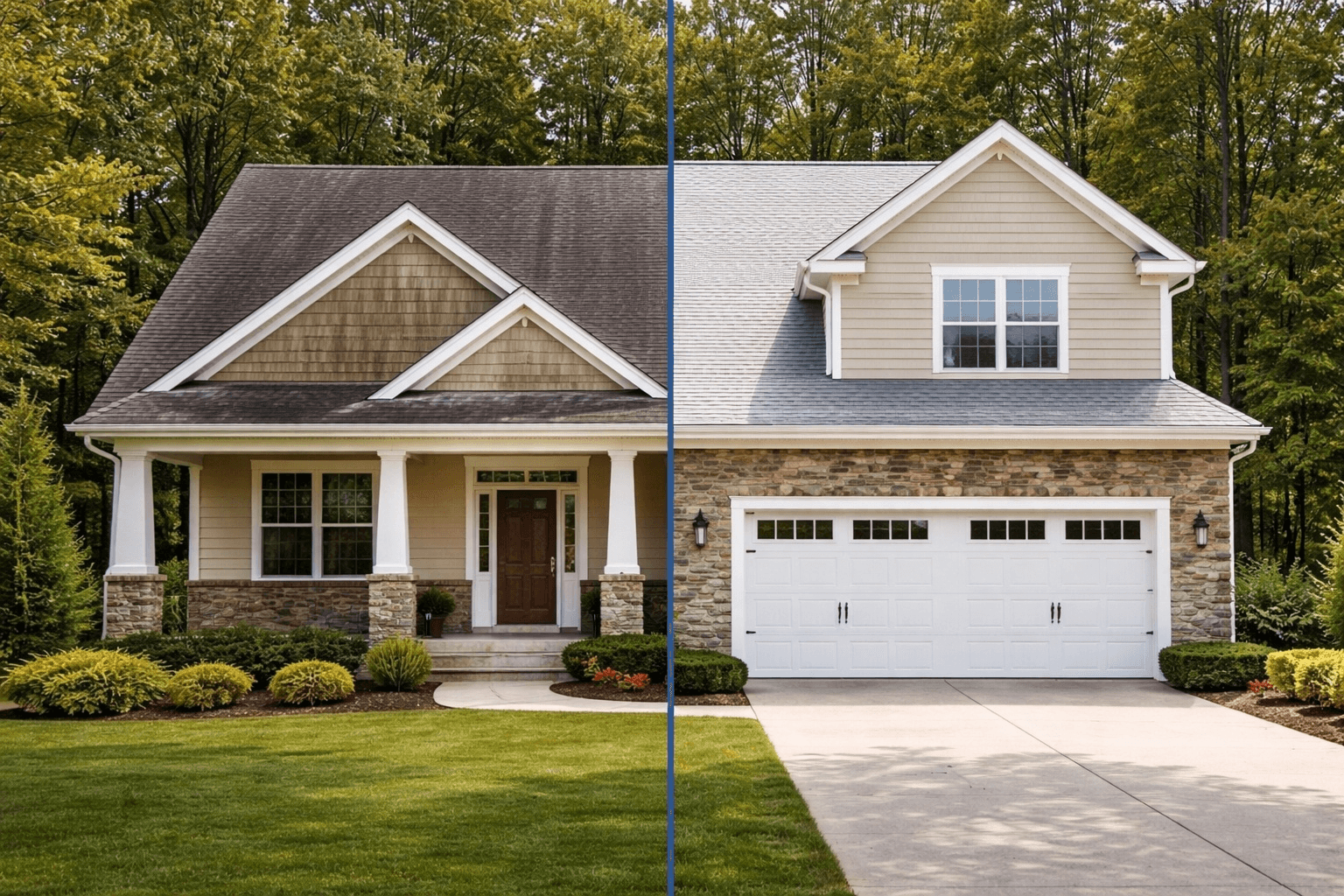 Roof Before and after