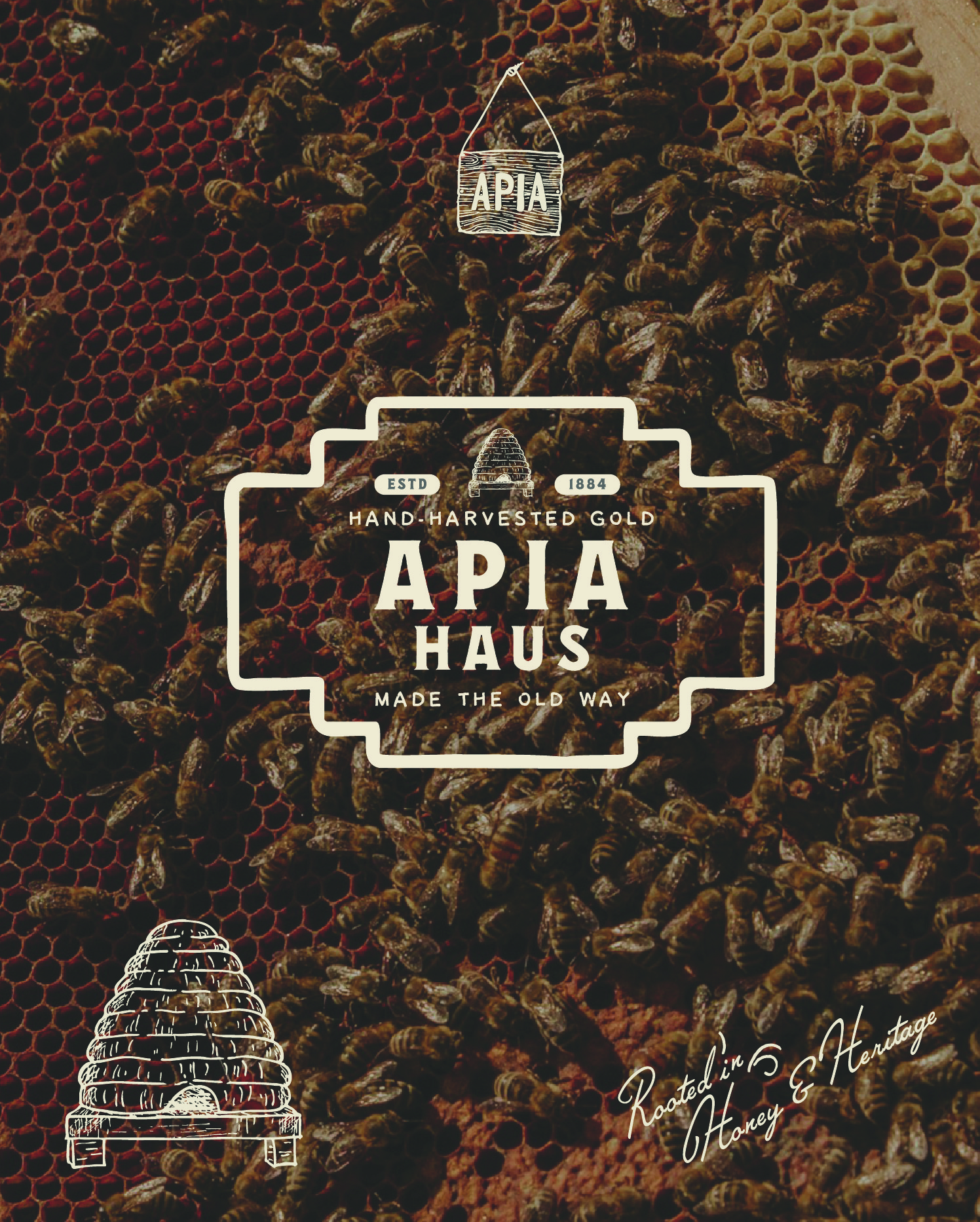 Handdrawn element for honey branding