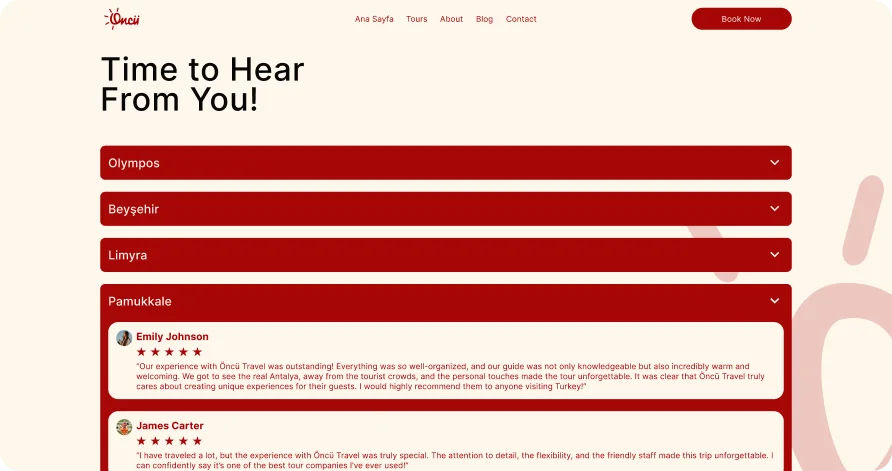 Oncu website mockup testimonials