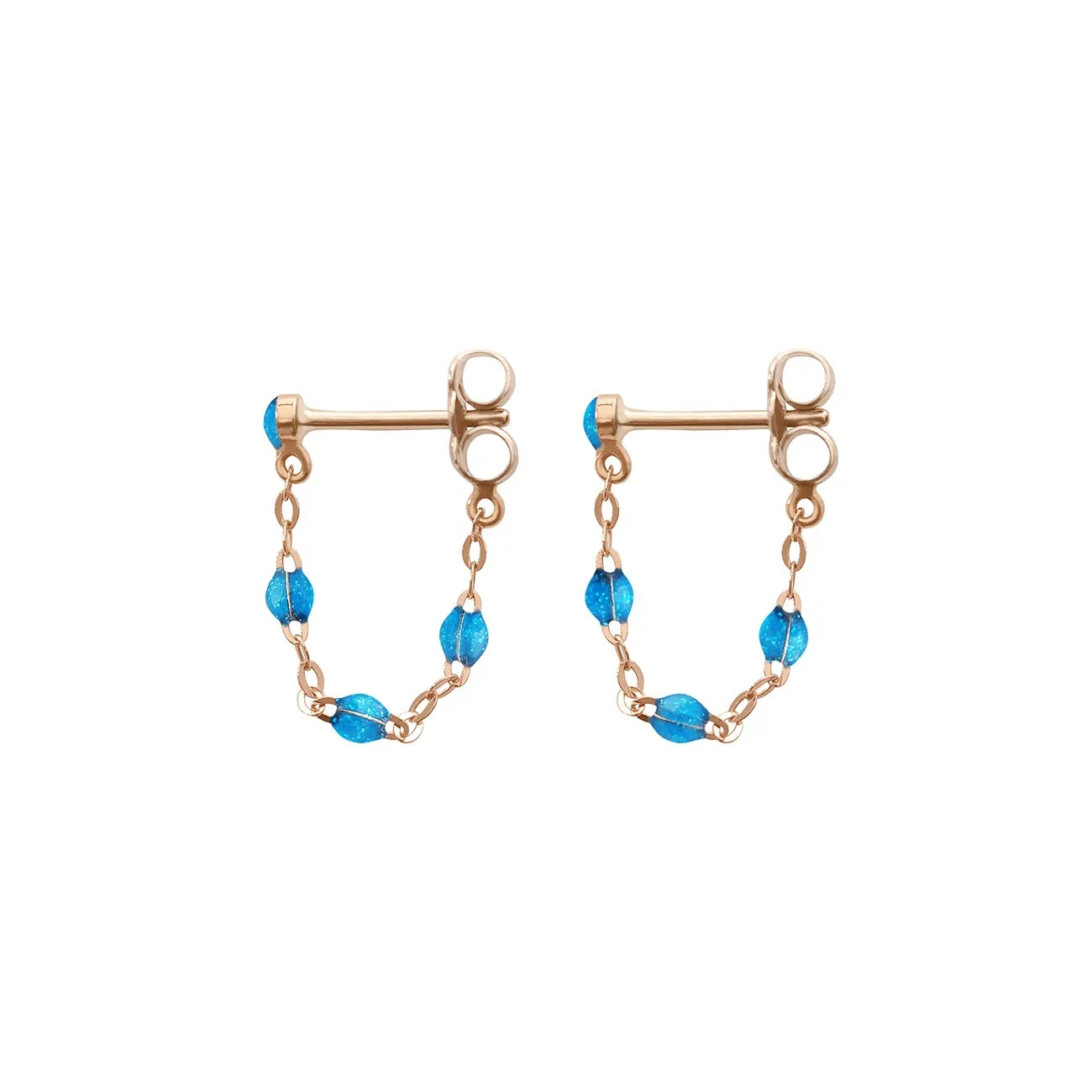 Boucles d'oreilles azur Classique Gigi, or rose