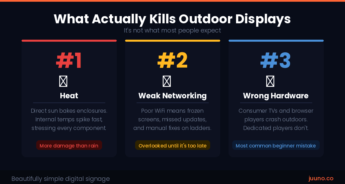 issues with outdoor digital signage