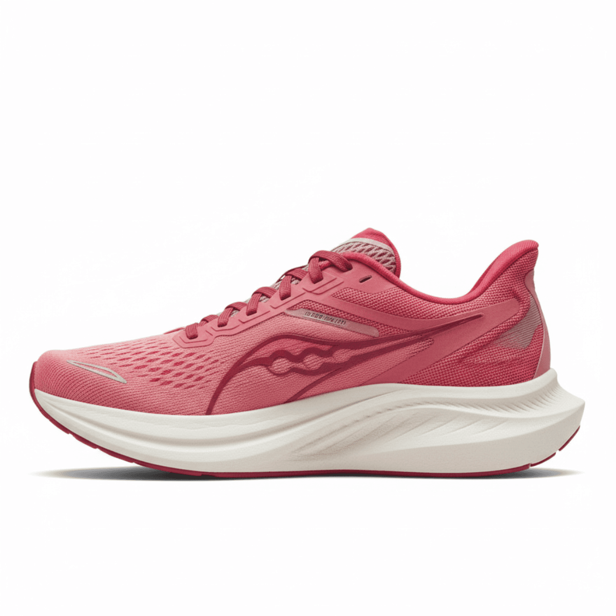 Pink Corbell Flow Run women's sneaker with breathable mesh upper and thick white cushioned sole.