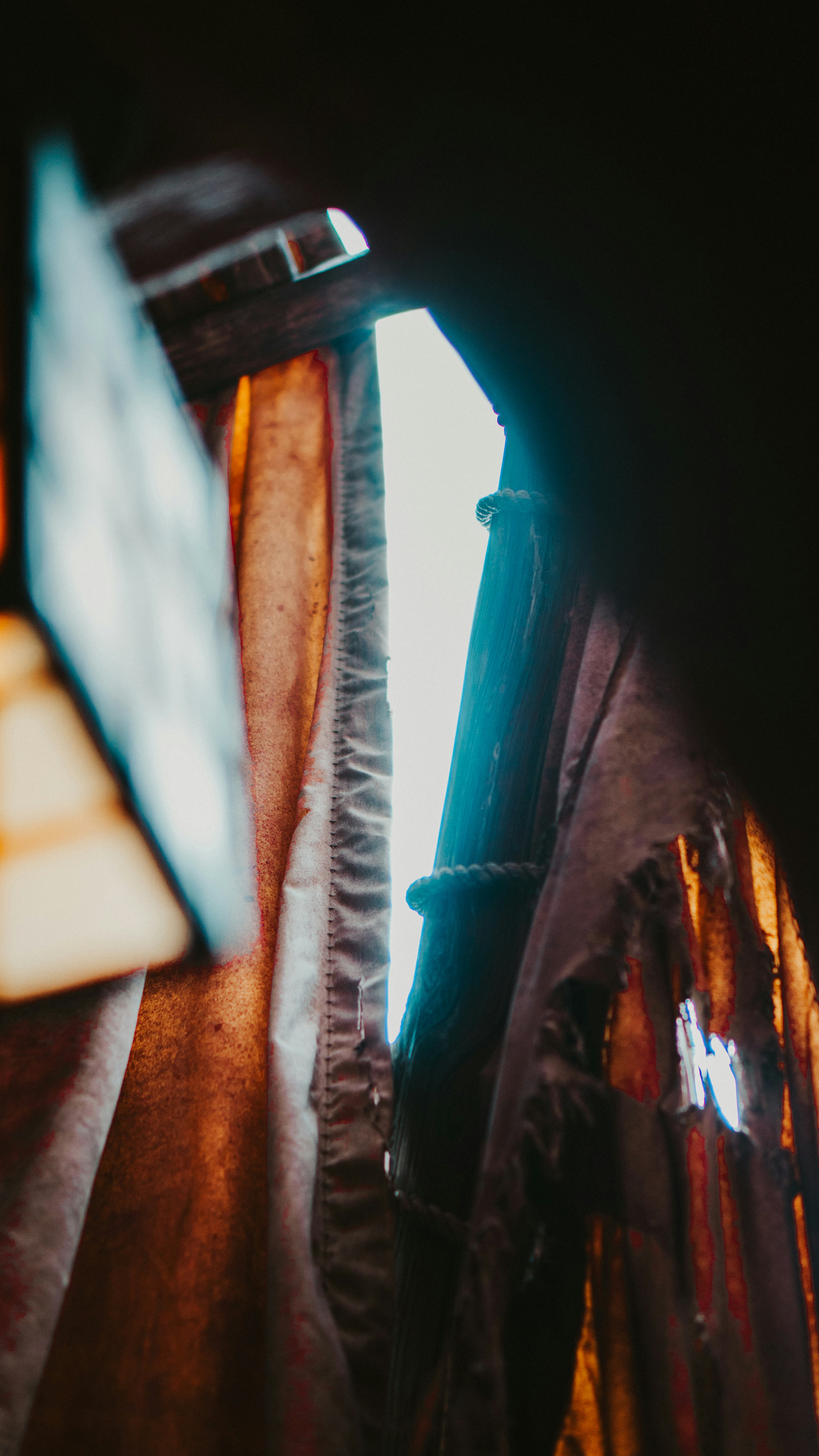 a close up of a stained glass window