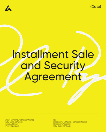 Installment Sale and Security Agreement