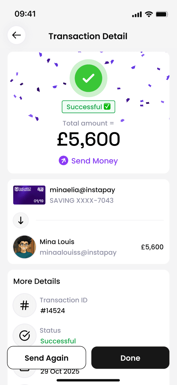 Screen 1 for Instapay Mobile application