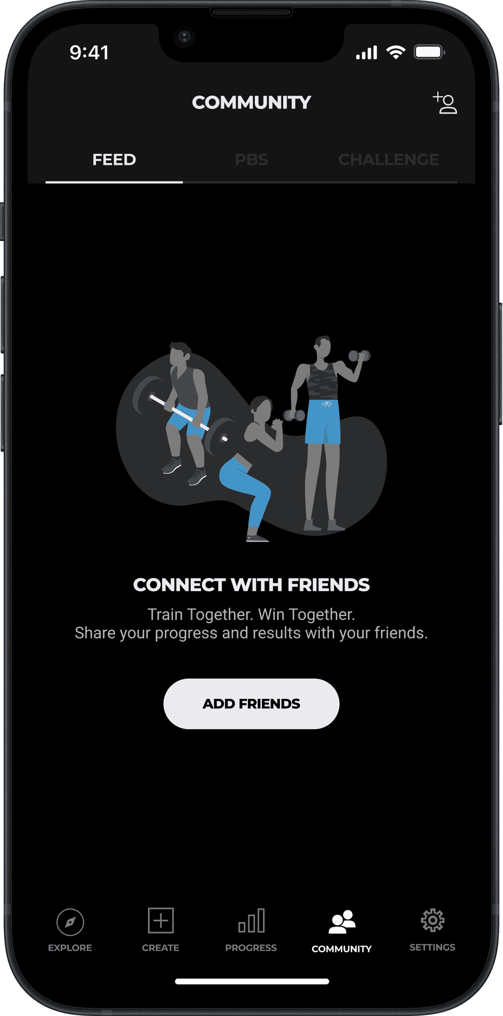 Add friends via phone contacts, social media accounts, or QR code