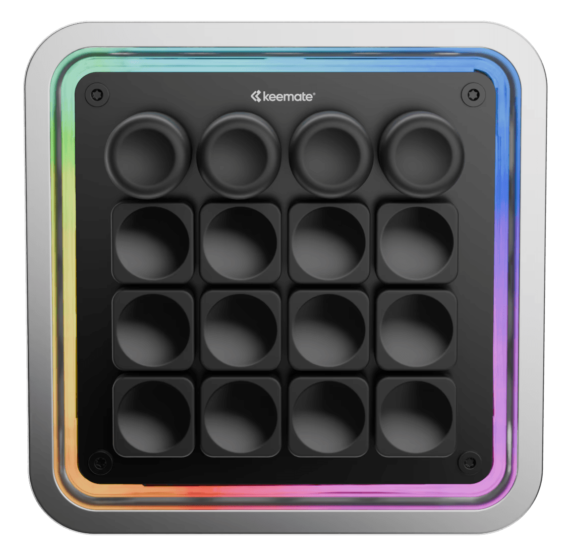 Gold iPhone displaying a habit tracker app interface with cards for journaling, exercise, hydration, and meditation, set against a light grey background.