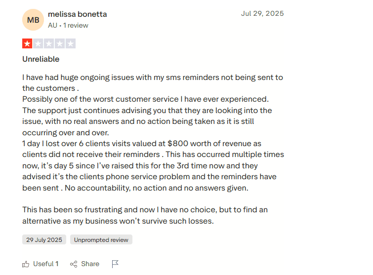 1 star review of Setmore