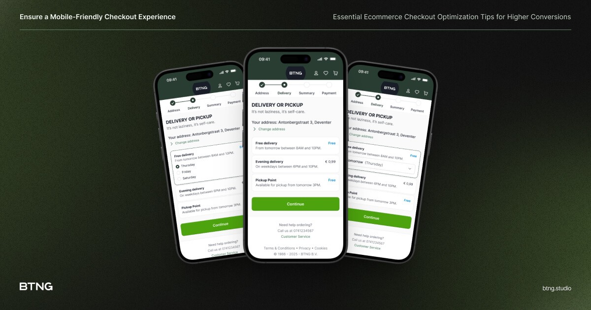 A mobile device displaying a mobile-friendly checkout experience for online shopping.