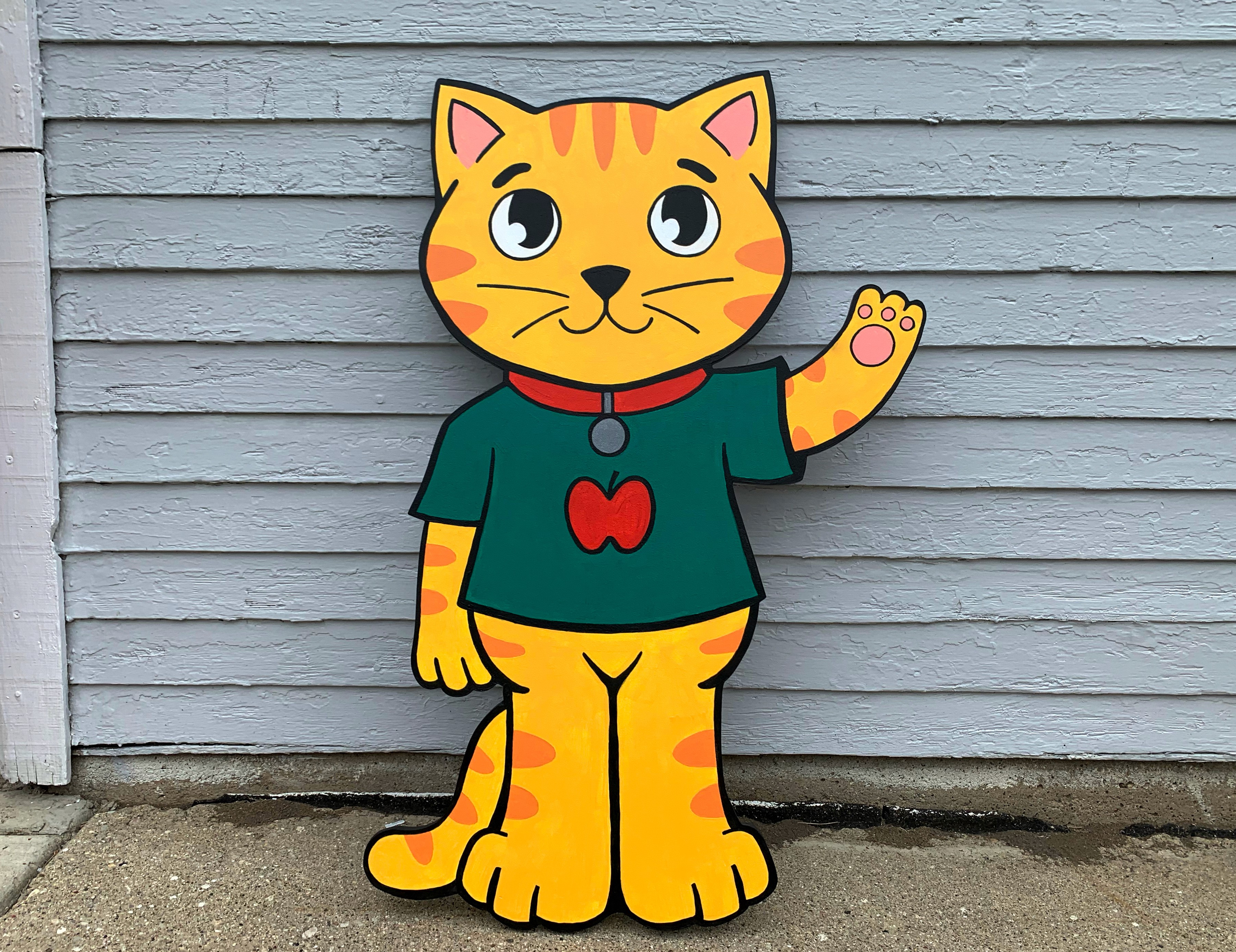 Hand painted cat sign