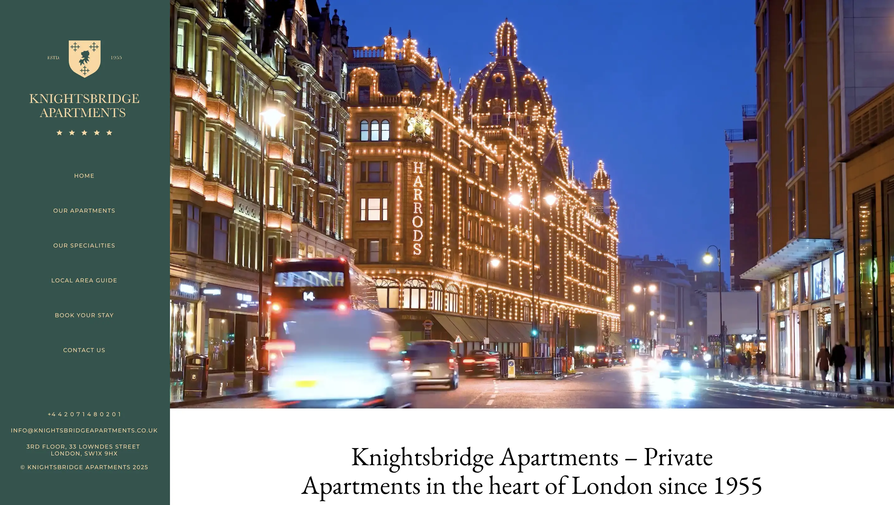 Image of Knightsbridge apartment homepage