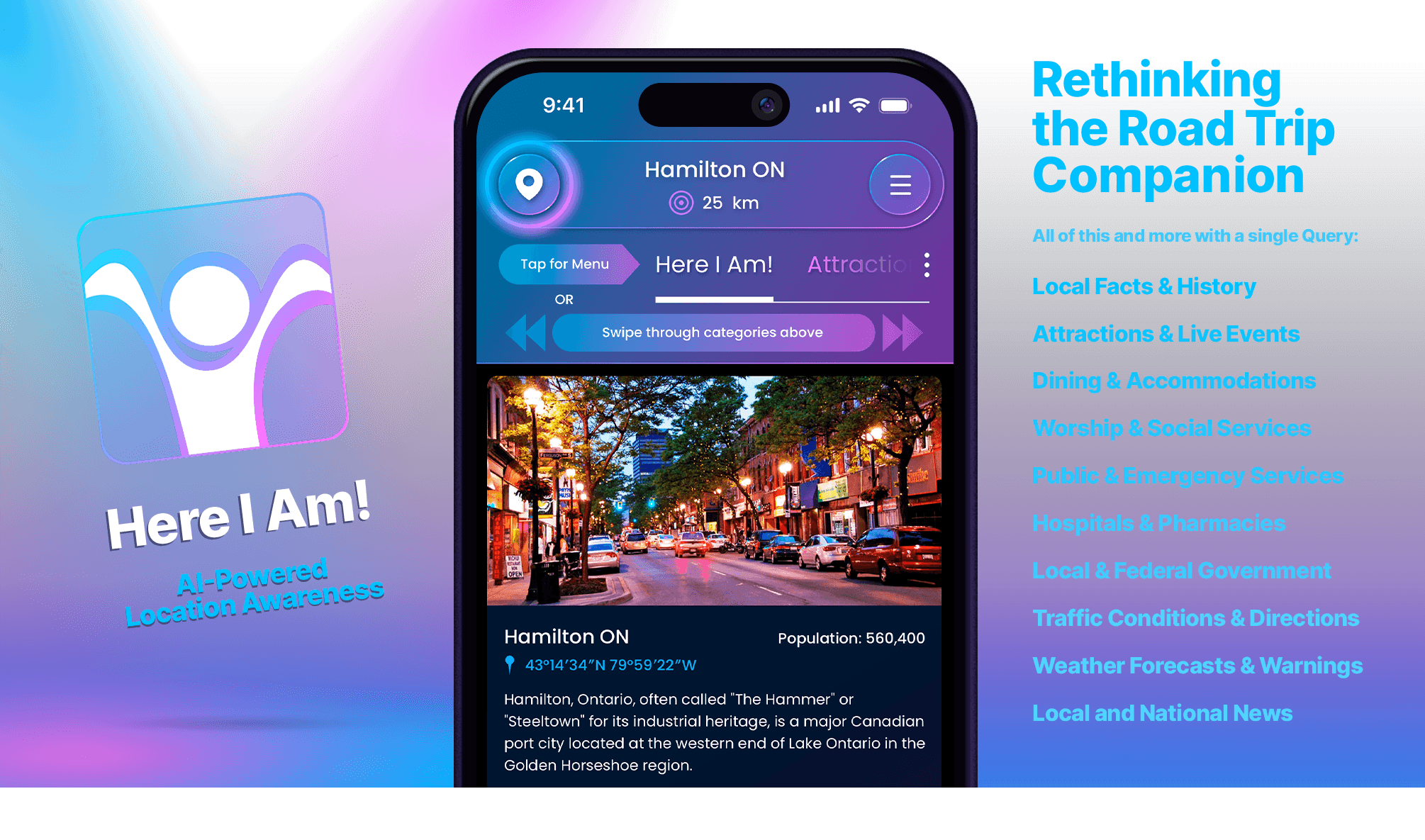 Here I Am AI iPhone App UX UI Product Design Branding