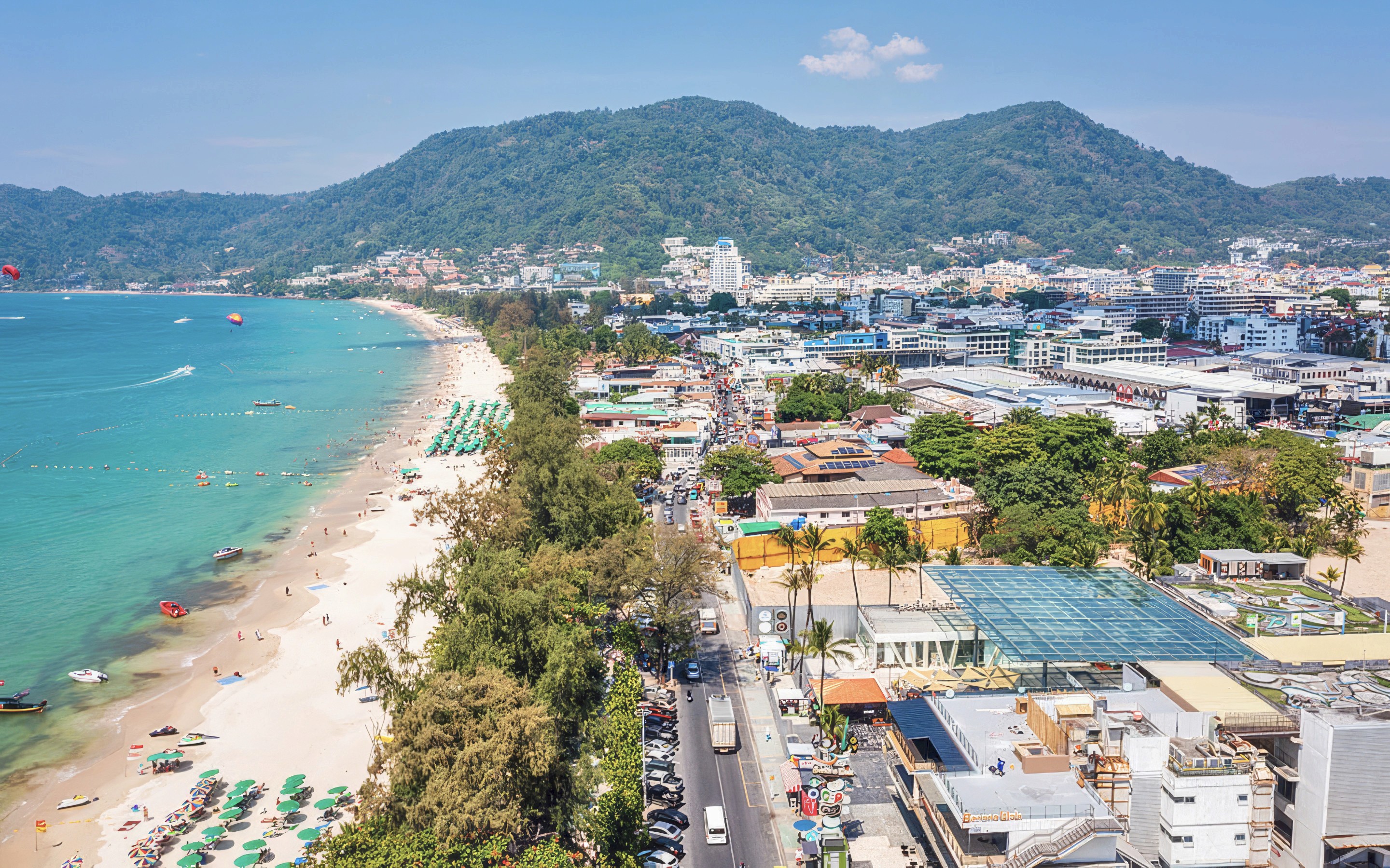 Patong beach and city area