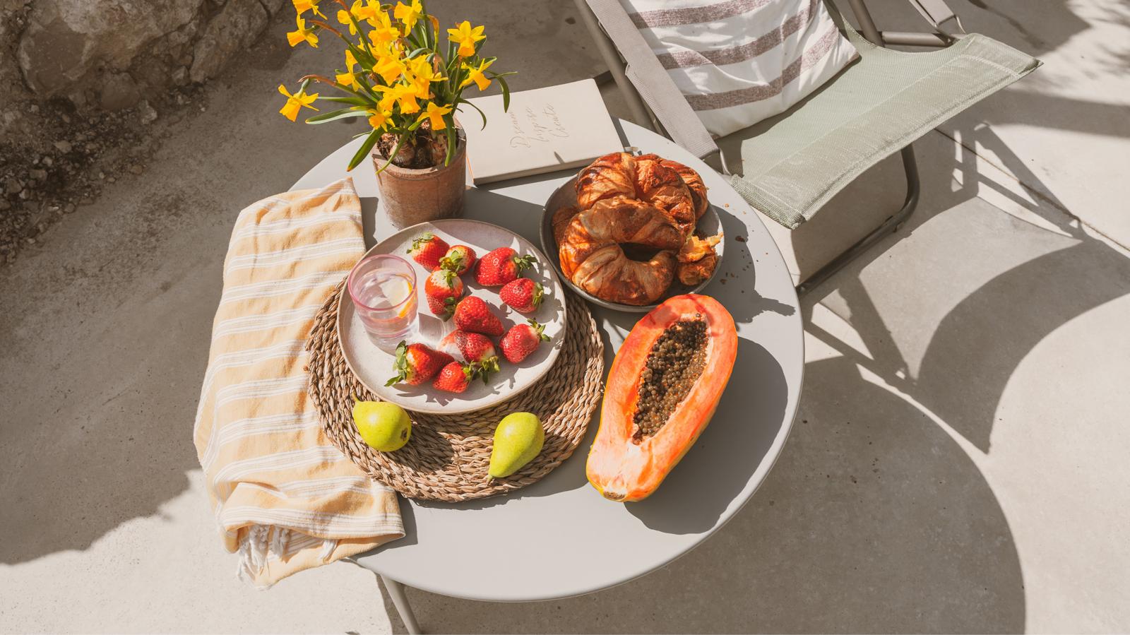Food on Table Outside