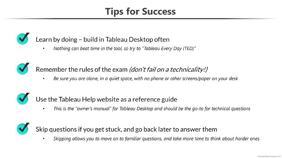 Tableau Exam Success Tips