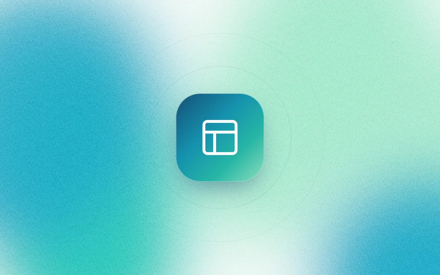 Dashboard panels icon on a grainy ocean-to-mint gradient