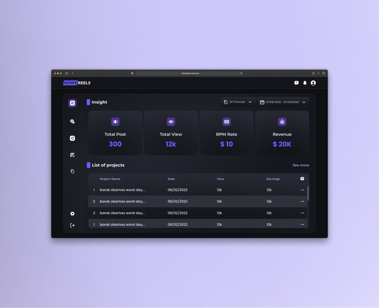 Currency App Zoomed Dasboard