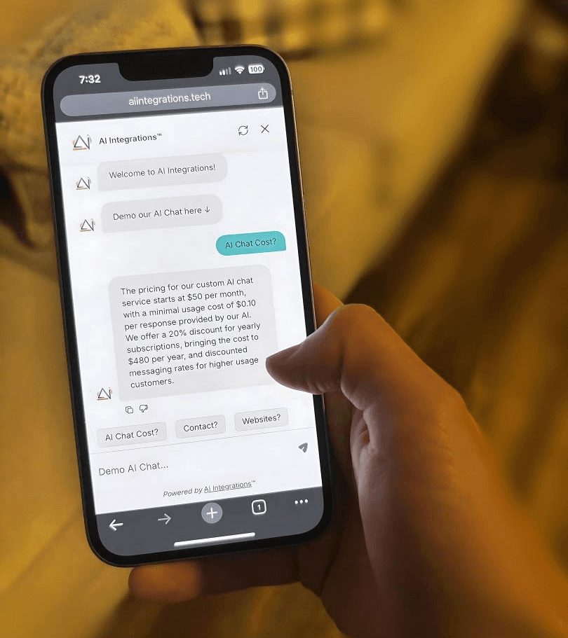 AI Integrations AI Chatbot responding to customer service inquires