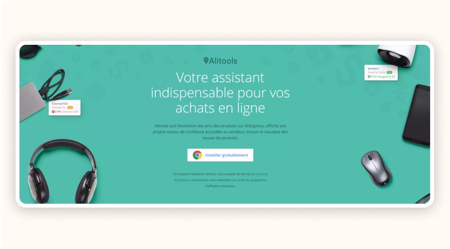 Page d’accueil de Alitools