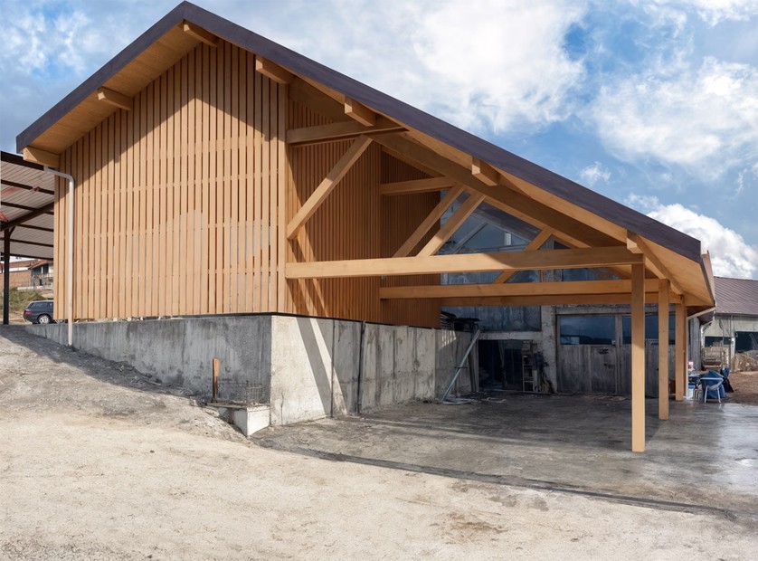 Structure en bois pour agrandissement de toiture