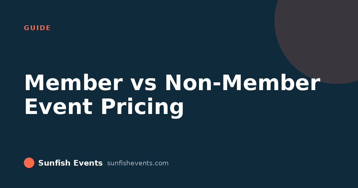 Sunfish Events cover graphic on member versus non-member event pricing