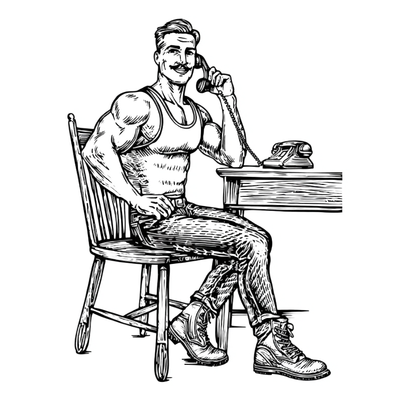 mover on phone drawing