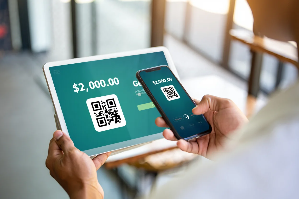 scan to pay. QR codes for mobile payments. QR-Codes.com