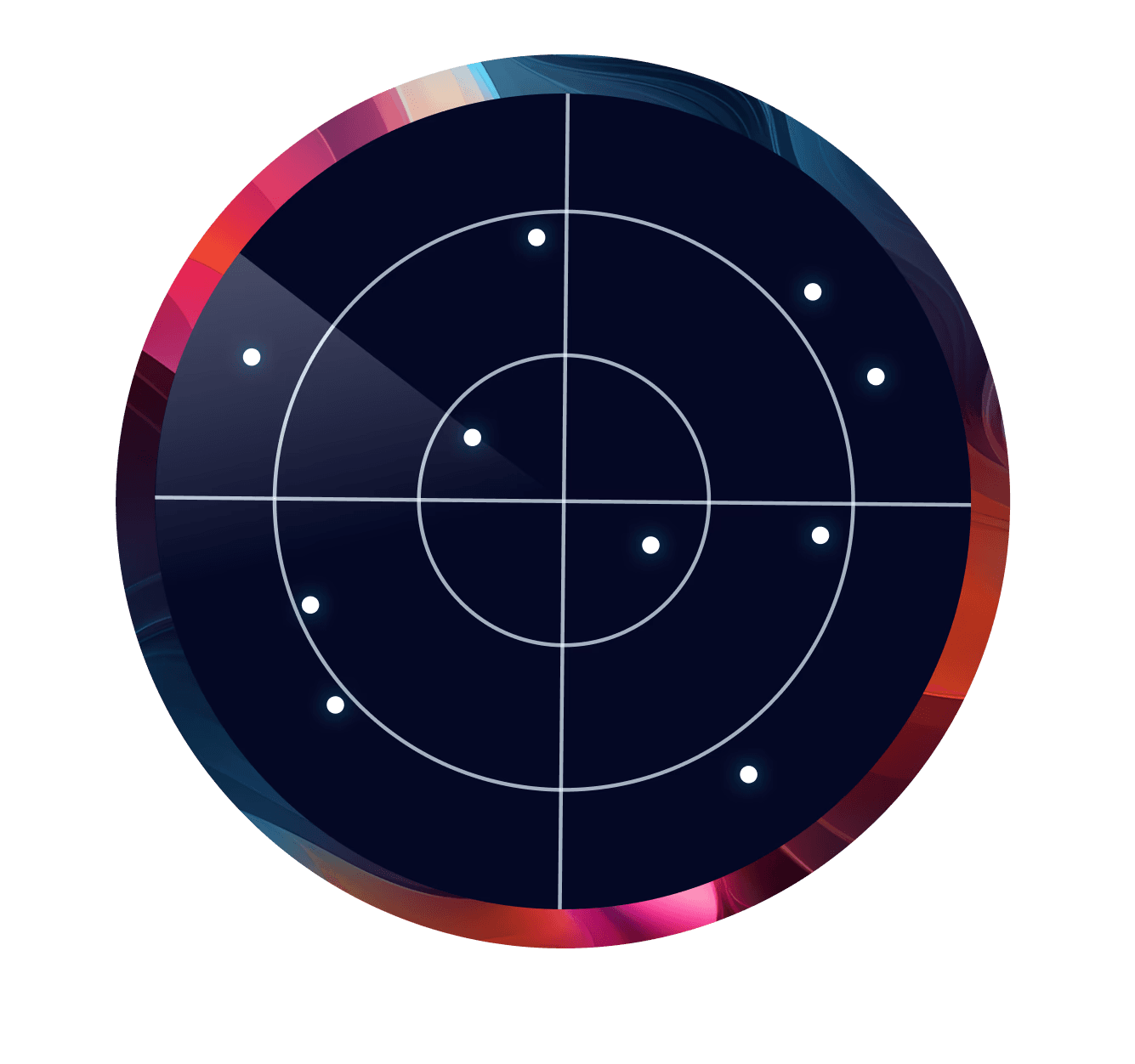 WealthTech Radar 2026 Illustration eines Radars in bunten Farben