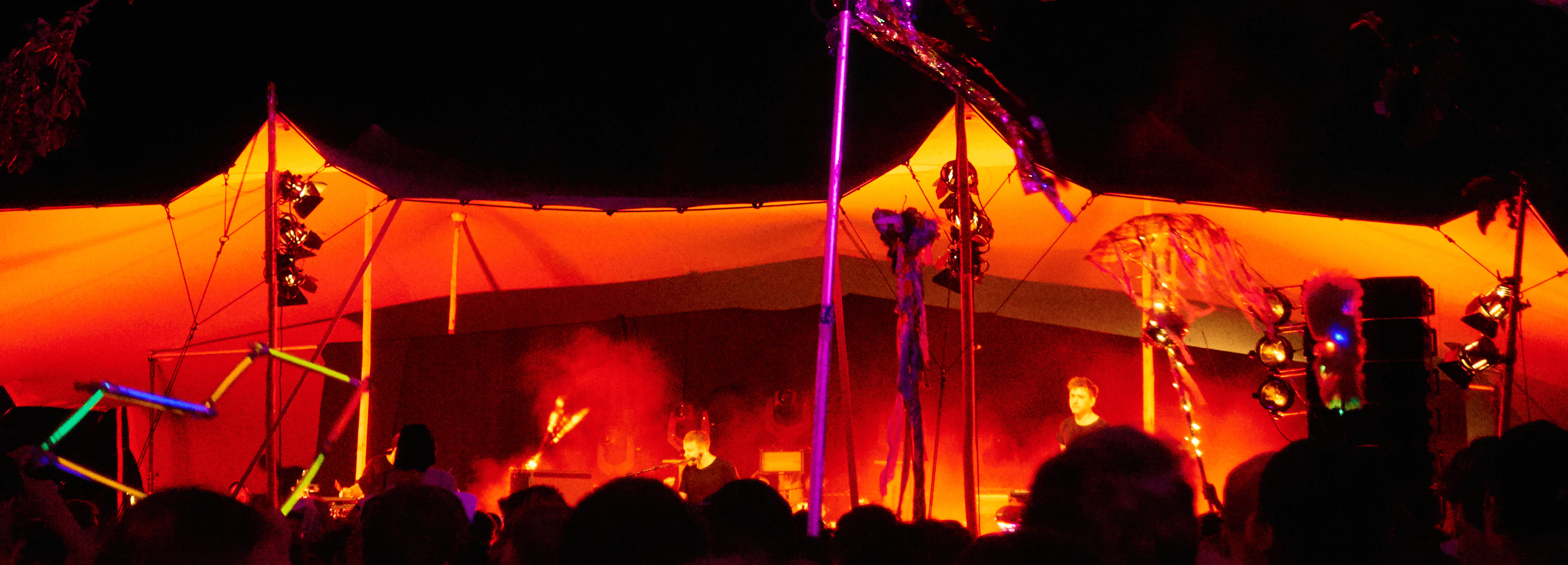 Festival stage orange illuminated