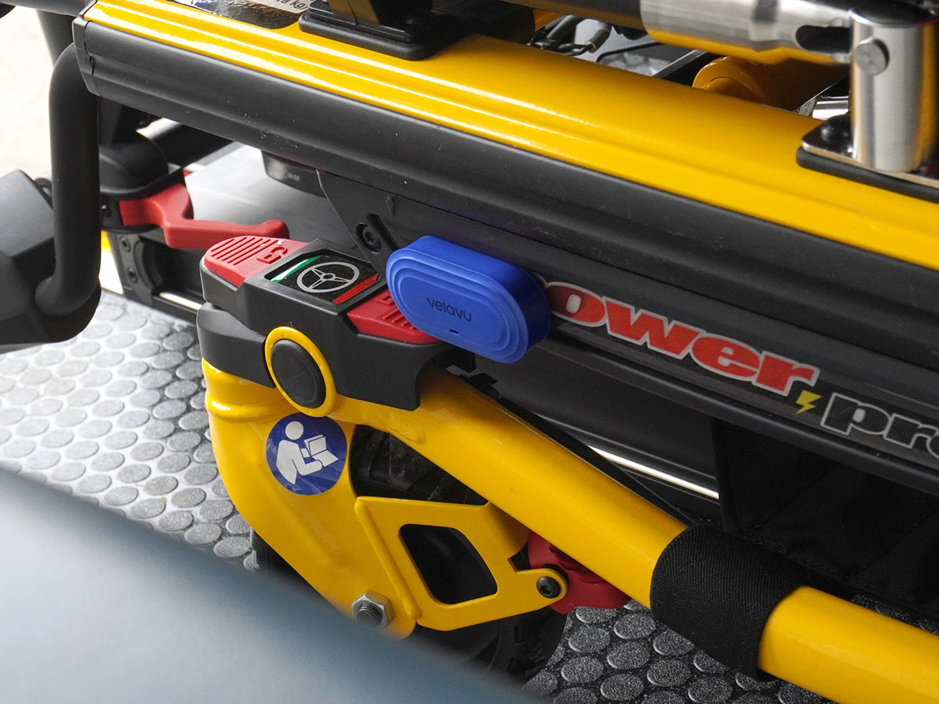 Velavu Pavo device attached to stretcher within ambulance