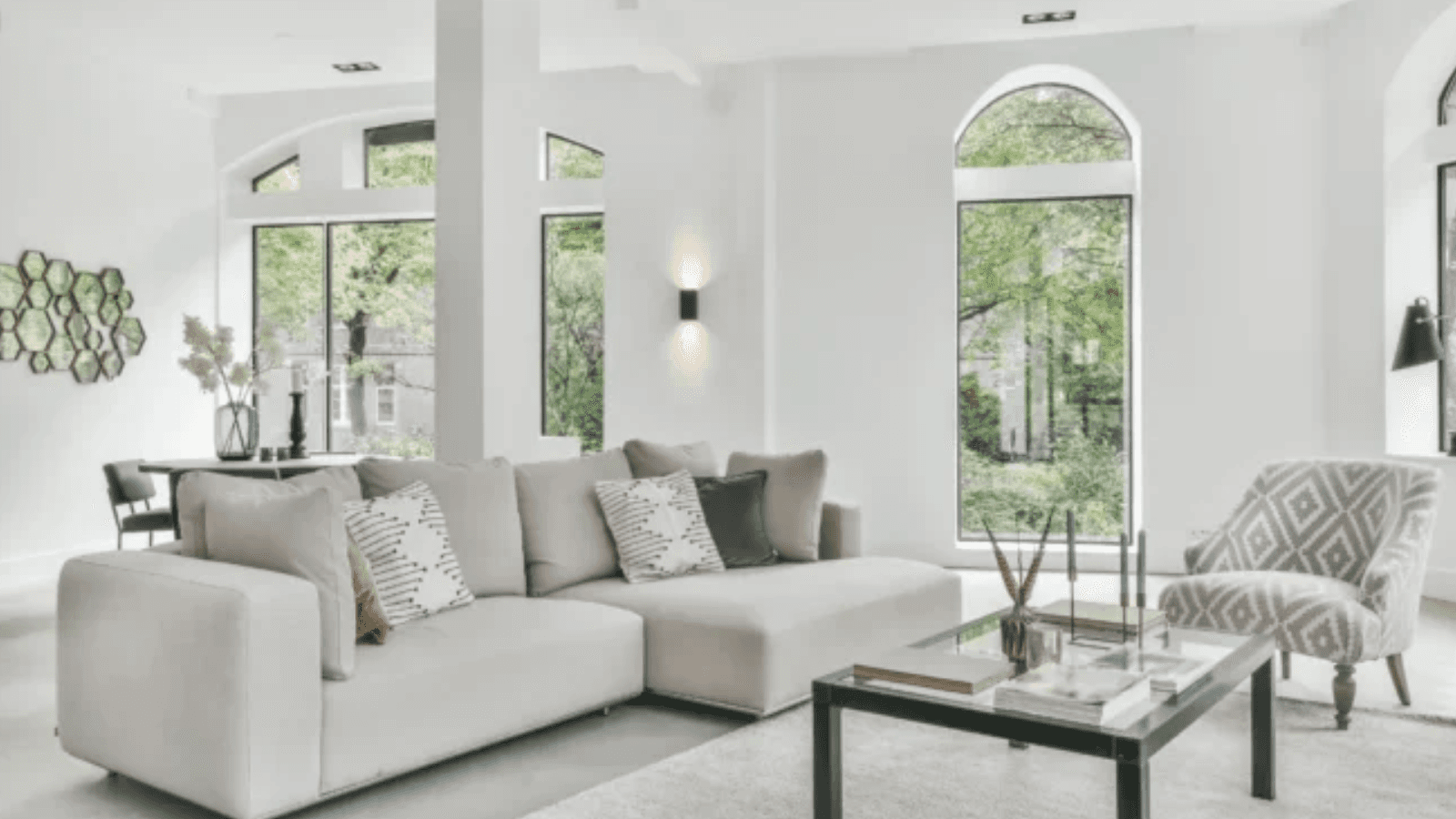 Serene White Living Room with Layers of Texture