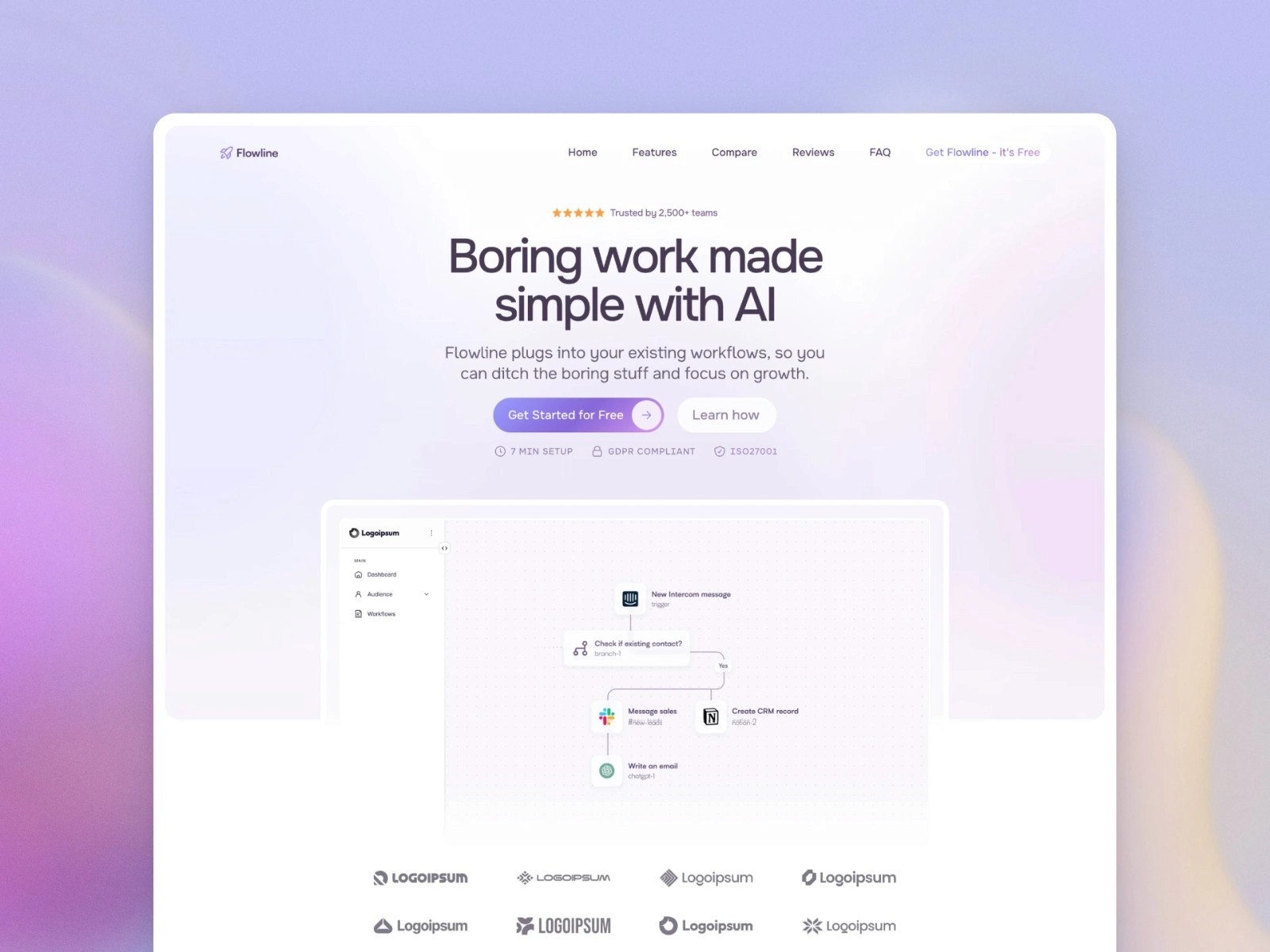 Flowline — 现代渐变 SaaS 产品官网设计灵感