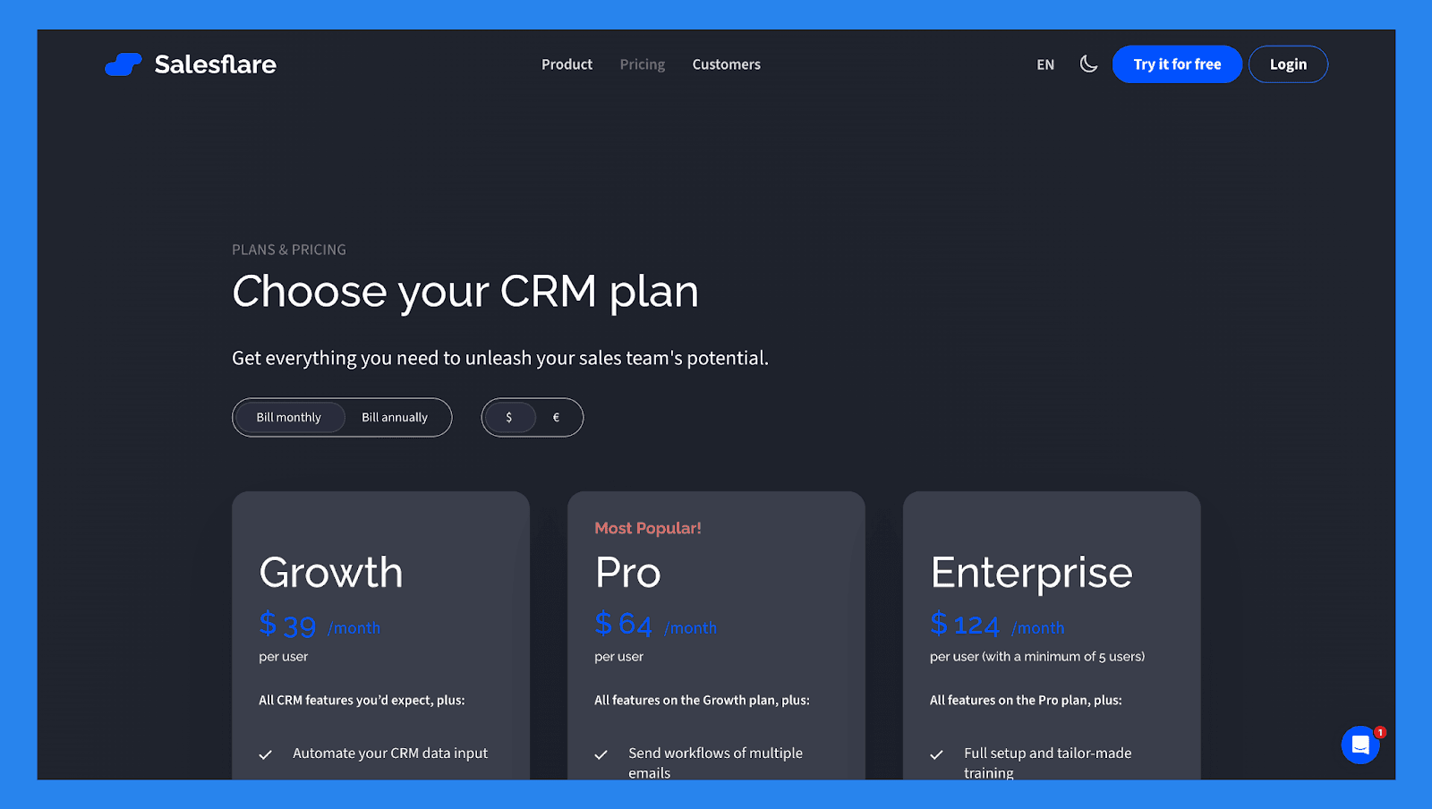 Salesflare Pricing Plans