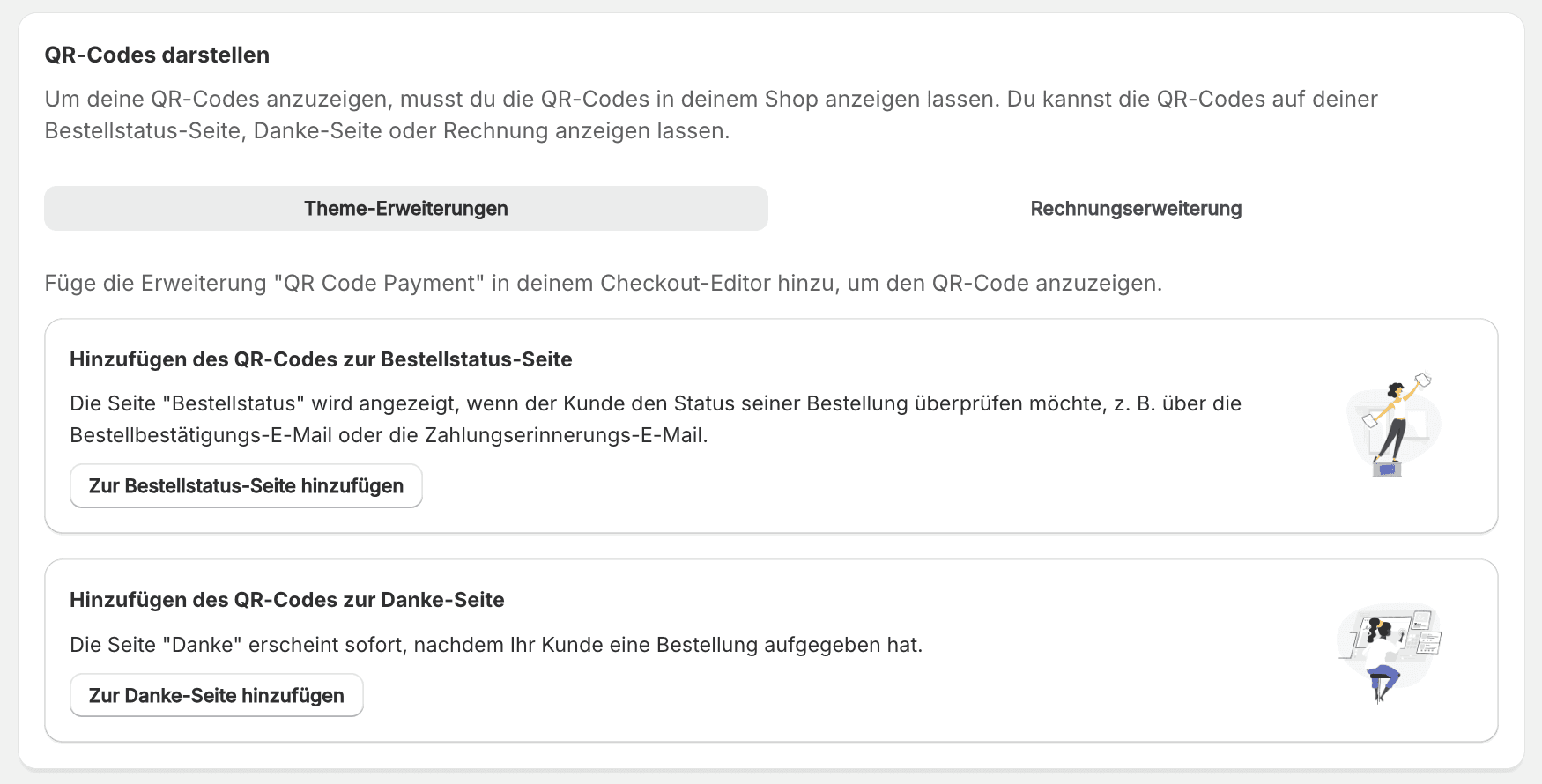 Theme Erweiterung hinzufügen zur Bestellstatus und Danke-Seite