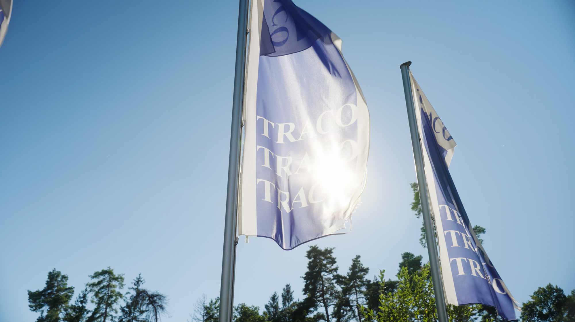 Flags with sunlit sky in the background, ideal for storytelling and strategic film production in social media campaigns.