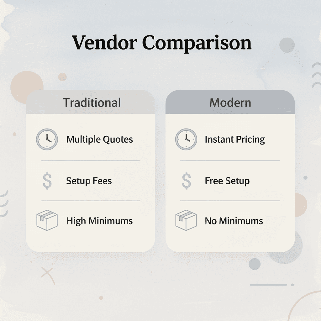 Comparison between traditional vendors and modern platforms