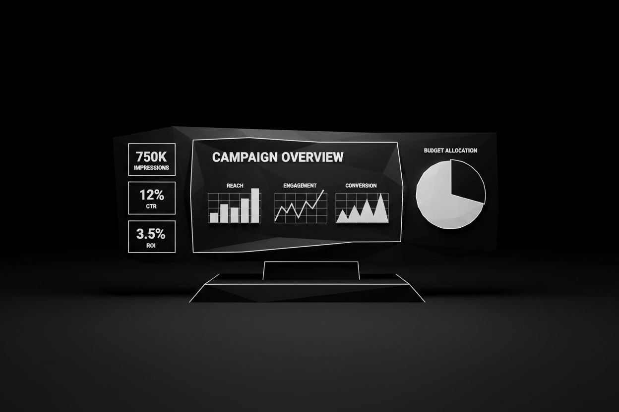 Marketing dashboard with campaign metrics