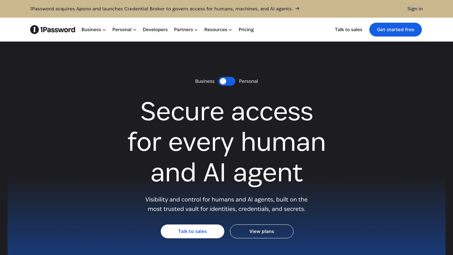 1Password secure access website