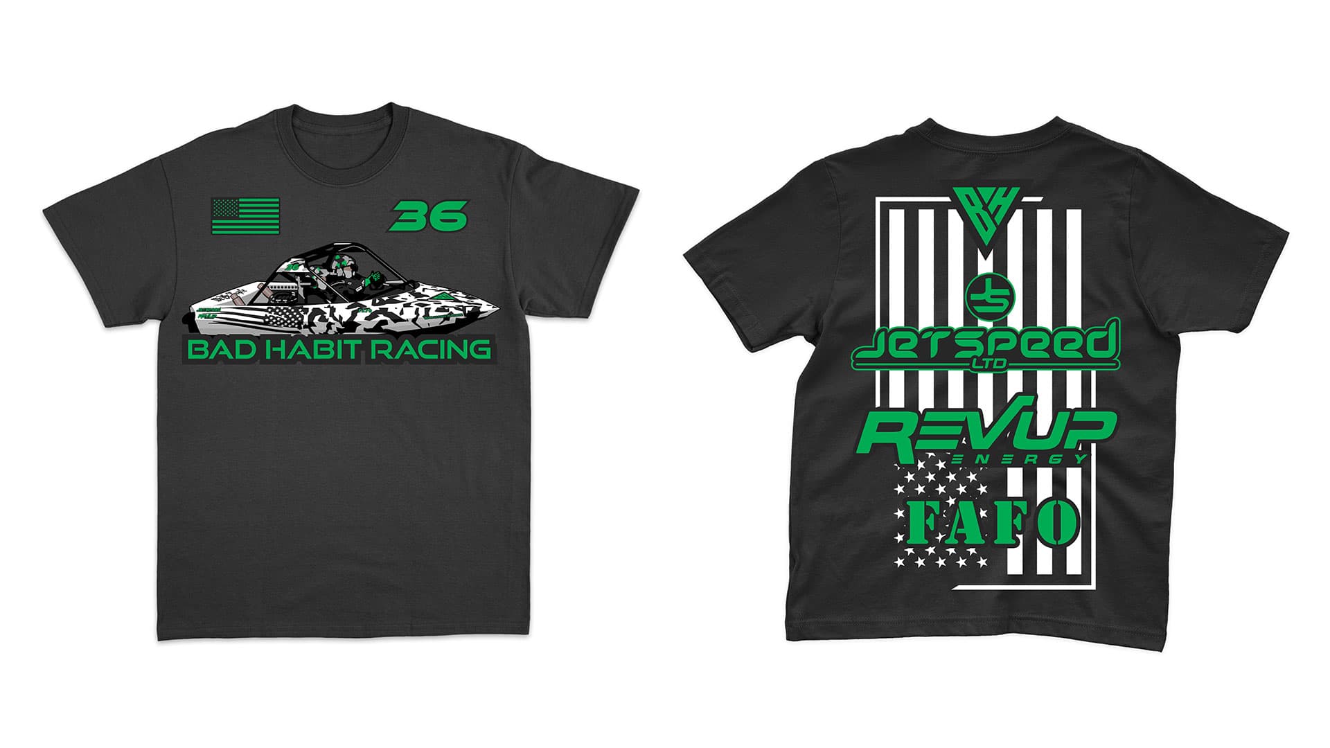 BAD HABIT RACING MERCHANDISE DESIGN & WITH CUSTOM BOAT IMAGERY