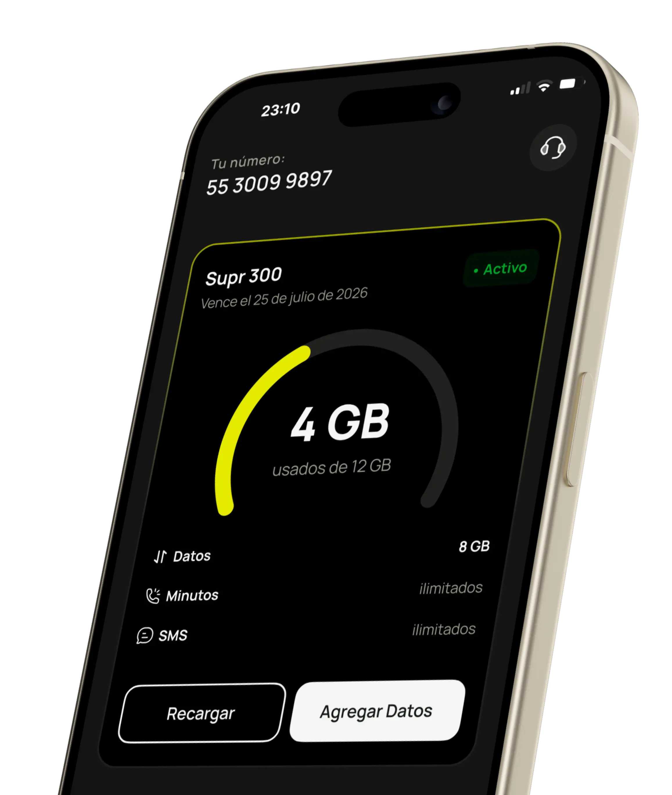 mockup mostrando la pantalla principal de la app