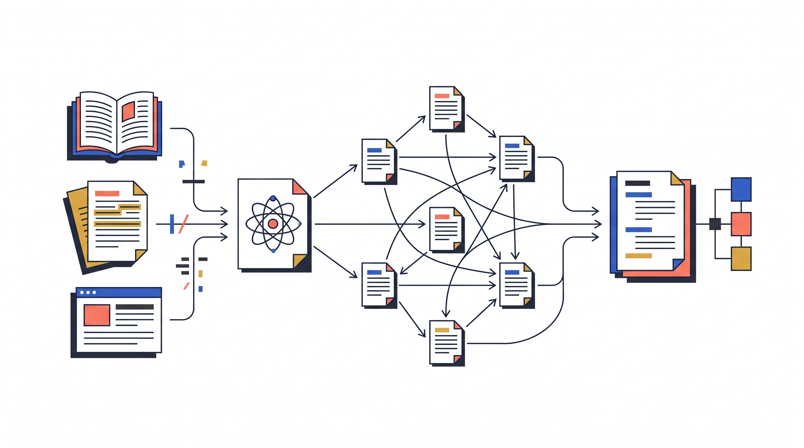 Diagram of the Zettelkasten research note workflow