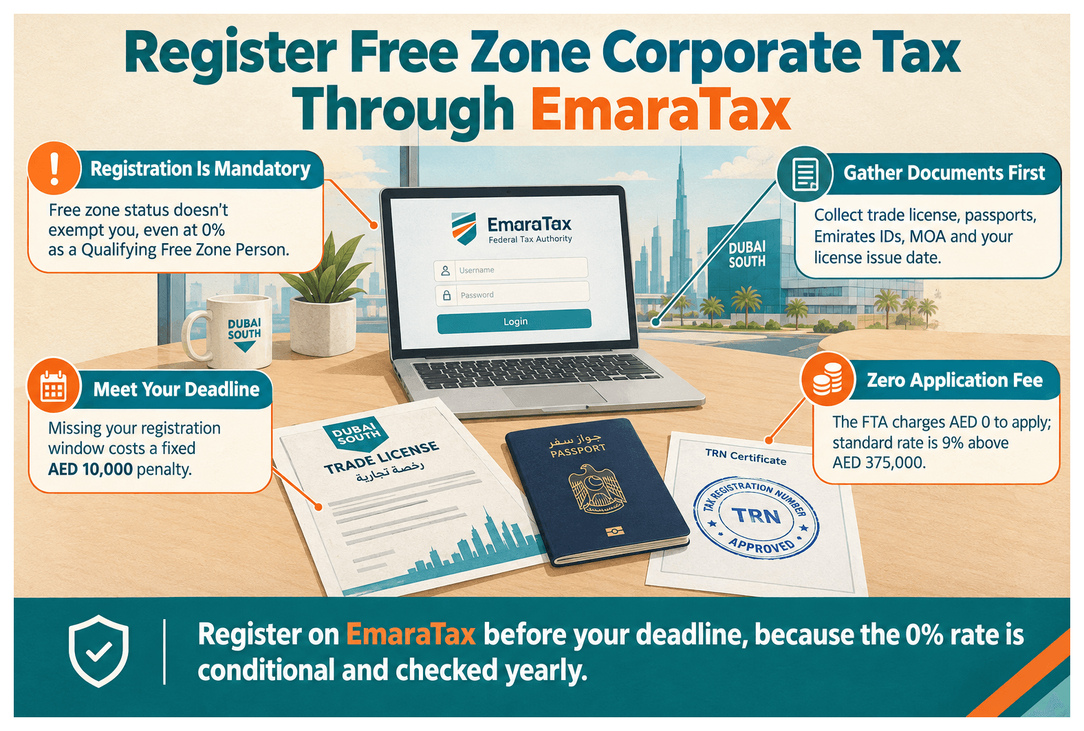 Infographic: How to Register for UAE Corporate Tax as a Free Zone Company