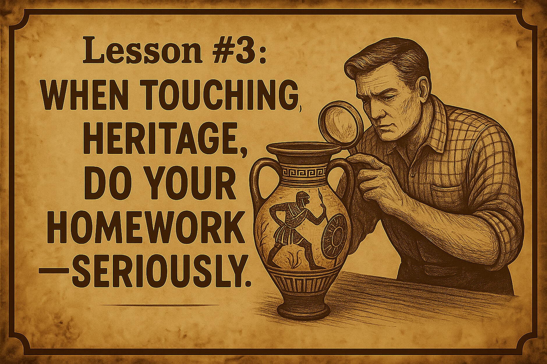 When Touching Heritage, Do Your Homework—Seriously